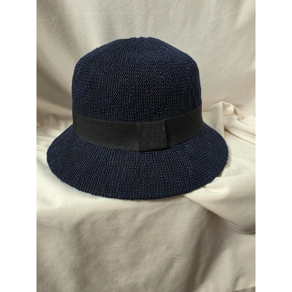 Marcus Adler Navy Woven Bucket Hat Structured Fedora Style